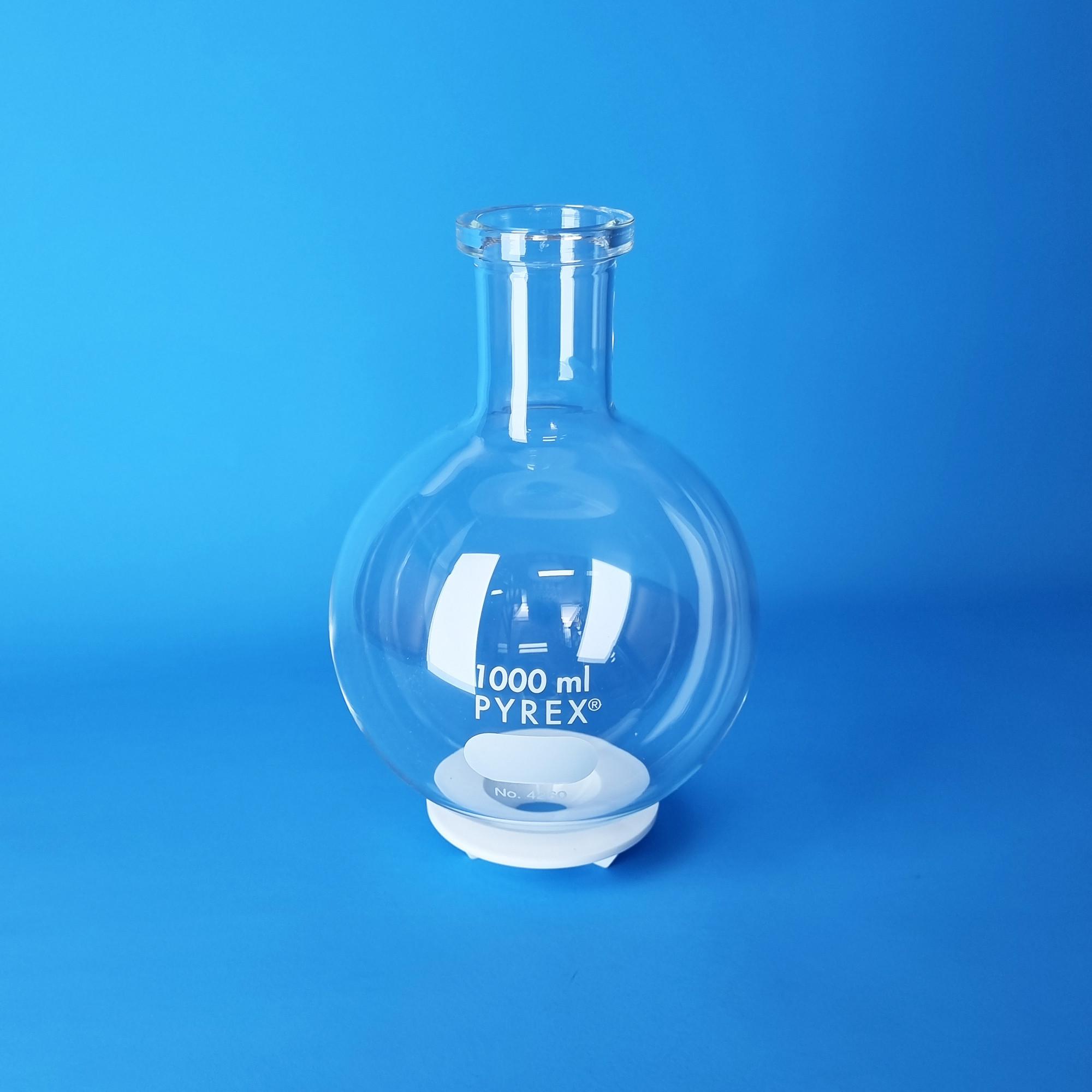 PYREX 1L Round Bottom Boiling Flask with Long Neck and Tooled Mouth – 4280-1L - View 1