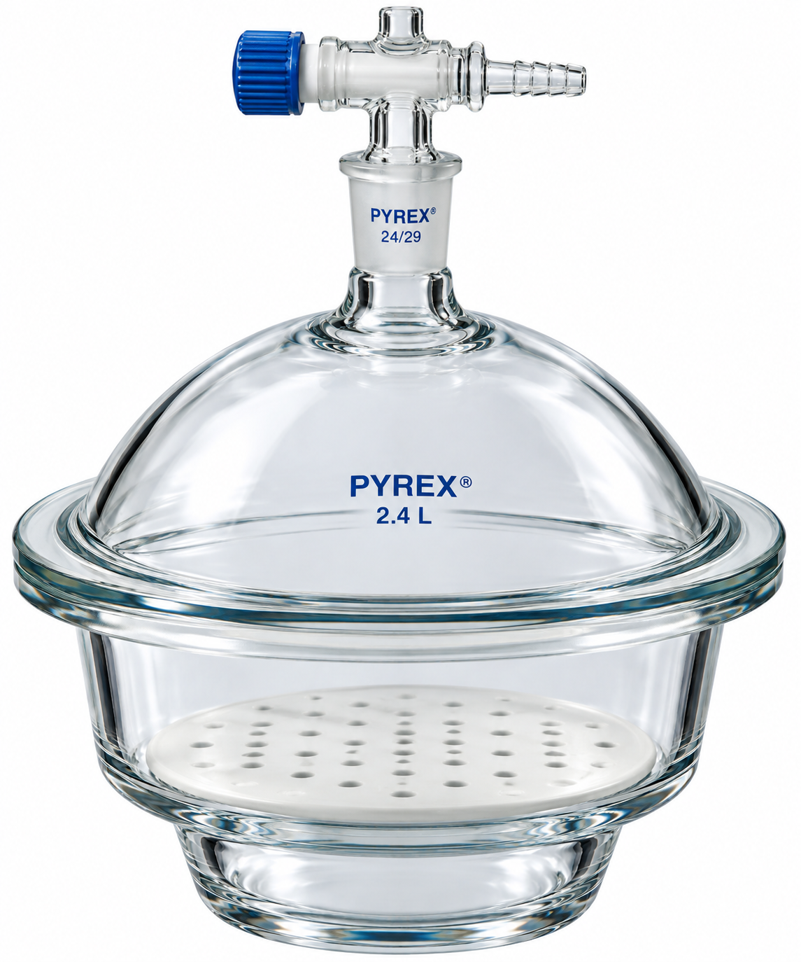 PYREX® 2.4L Small Top Vacuum Desiccator with 24-29 Standard Taper Stopcock - View 1