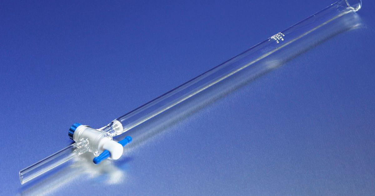 PYREX® 22.0 × 400 mm Chromatography Column with Coarse Fritted Disc - View 1