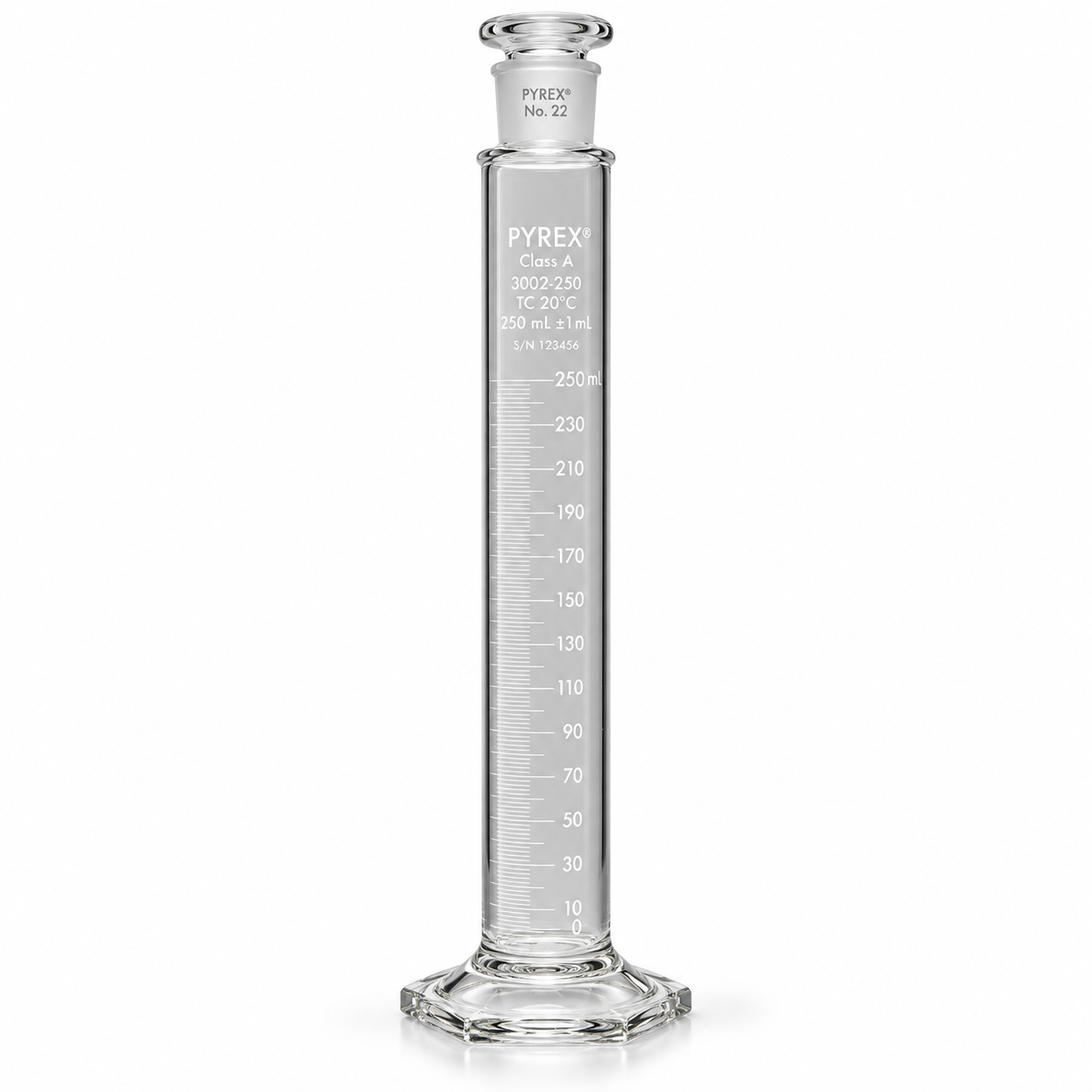 PYREX 250mL Class A Certified Graduated Cylinder 3002-250 - View 1