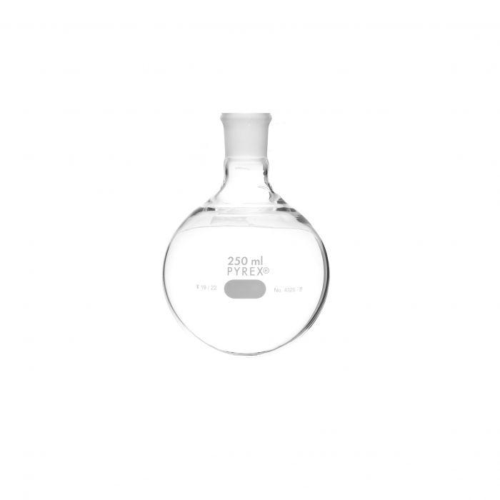 PYREX 250mL Round Bottom Boiling Flask with Short Neck and 19-22 Joint – 4320B-250 - View 1
