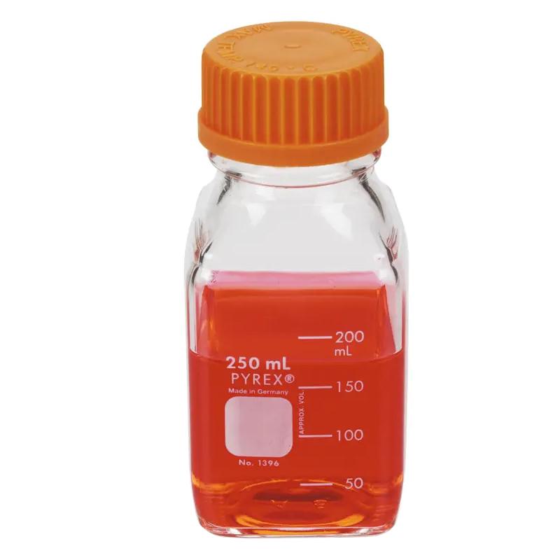 PYREX 250mL Square Media Storage Bottle with GL45 Screw Cap - View 1