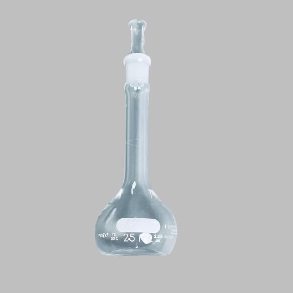 PYREX 25mL Class A Lifetime Red Volumetric Flask with Glass Stopper 5660-25 - View 1