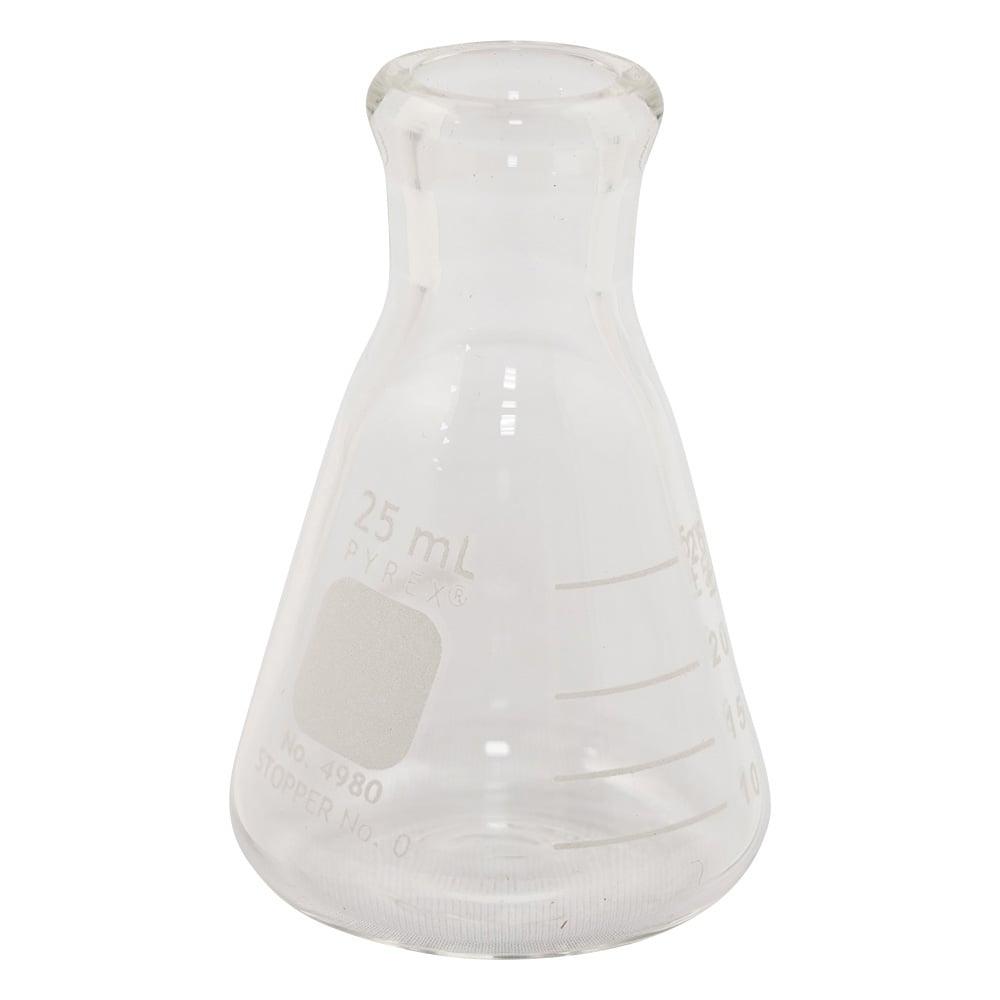 PYREX 25mL Narrow Mouth Erlenmeyer Flask with Heavy Duty Rim - View 1