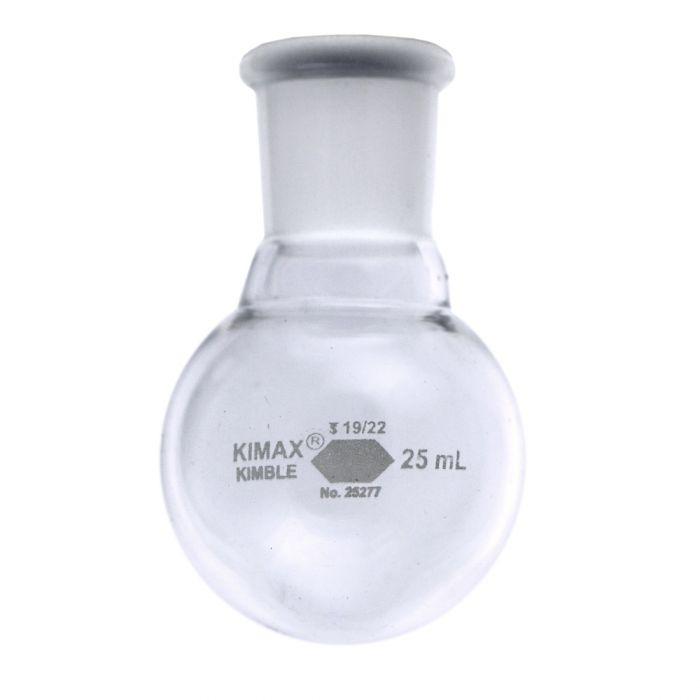 PYREX 25mL Round Bottom Boiling Flask with Short Neck and 19-22 Standard Taper Joint – 4320B-25 - View 1