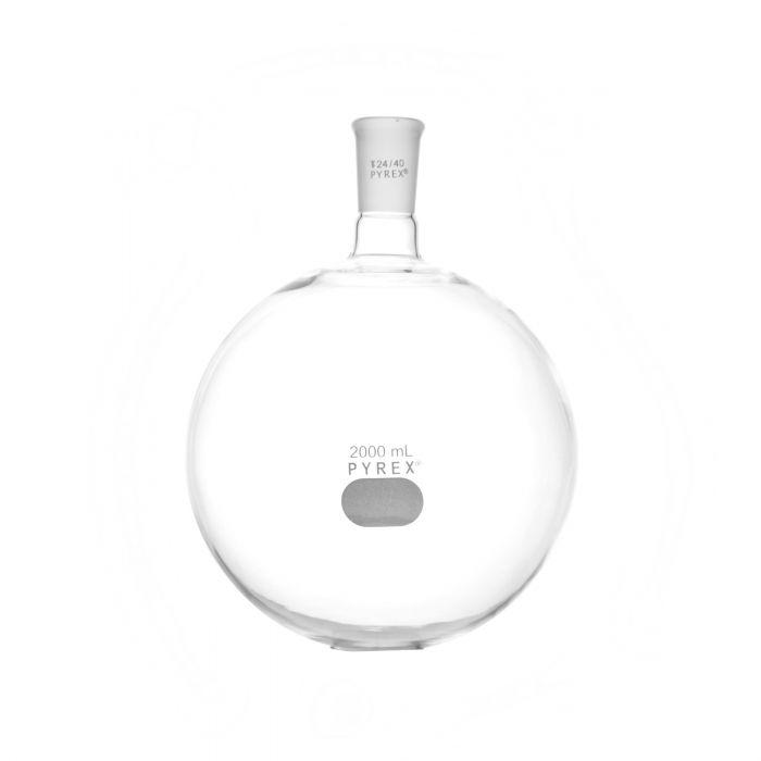 PYREX 2L Heavy Wall Round Bottom Boiling Flask with Short Neck and 24-40 Joint – 4320C-2L - View 1