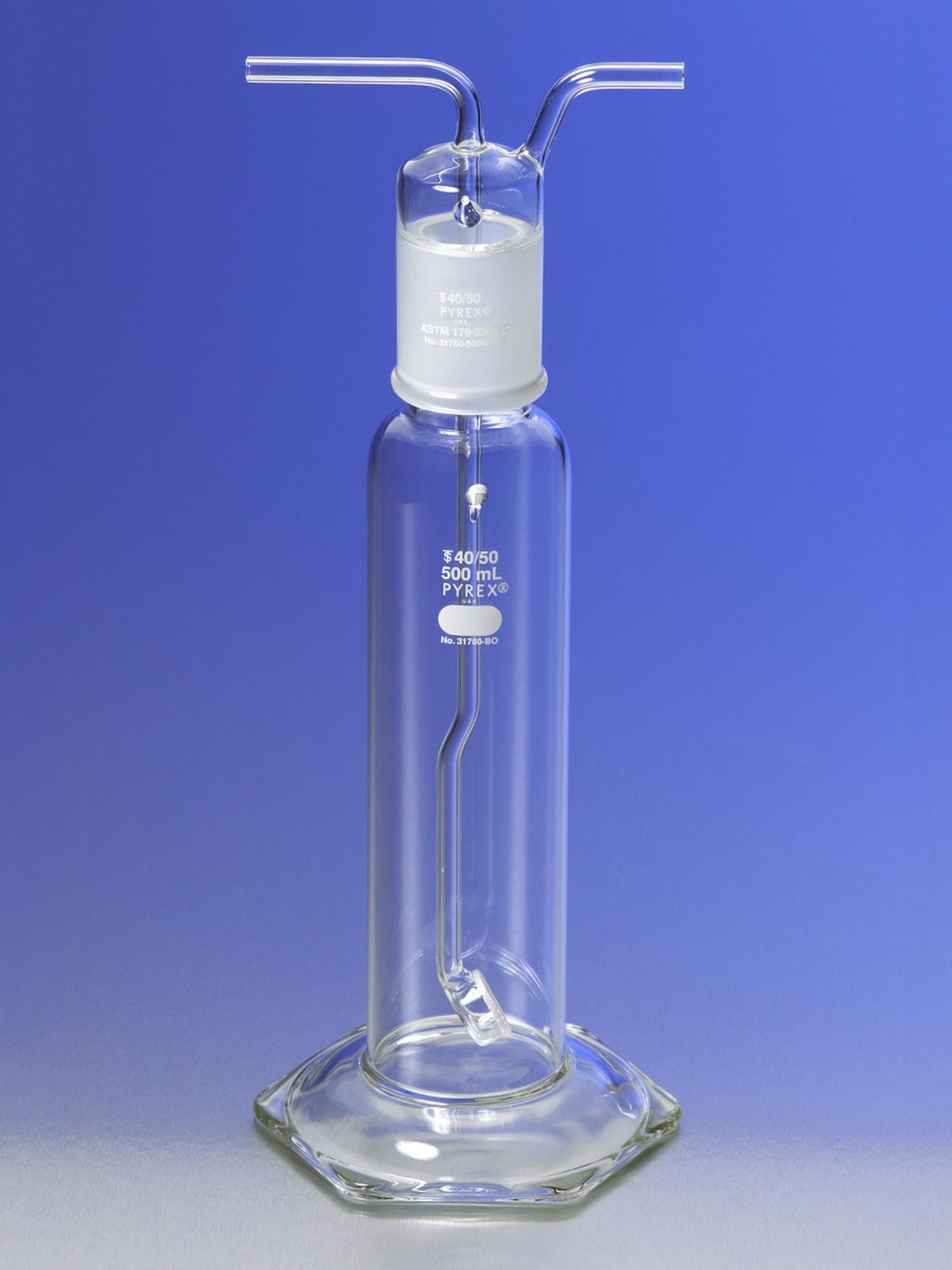 PYREX 31760-500C Gas Washing Bottle 500 mL with Coarse Fritted Disc - View 1