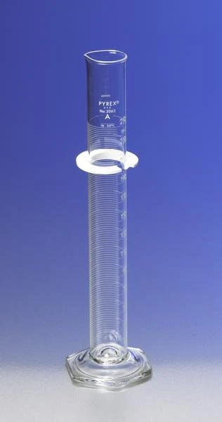 PYREX® 500mL Single Metric Scale Serialized-Certified Class A Graduated Cylinder – White Graduations To Deliver - View 1