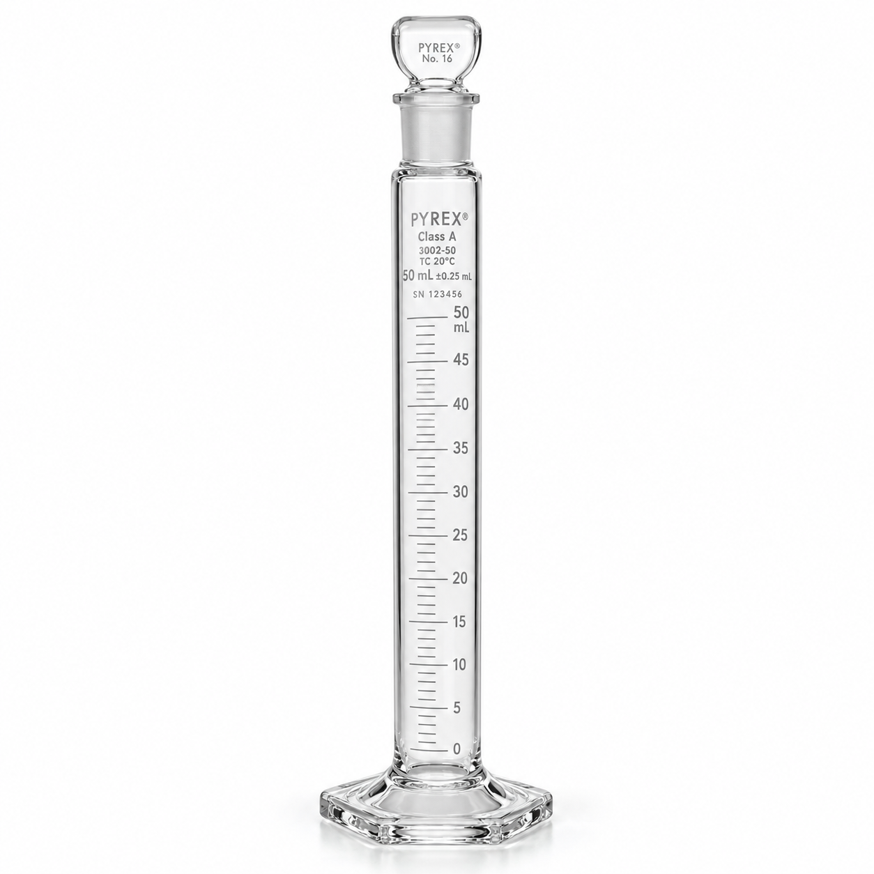 PYREX 50mL Class A Certified Graduated Cylinder 3002-50 - View 1