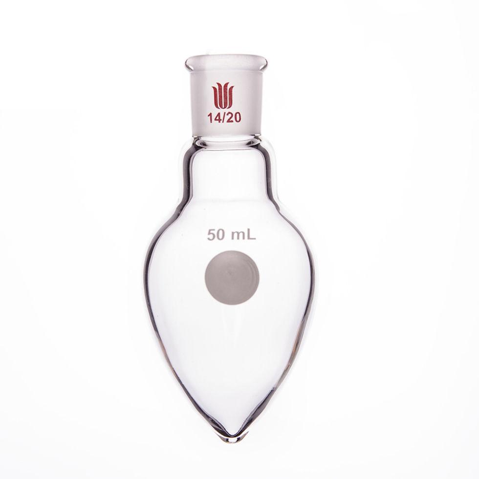 PYREX 50mL Pear-Shaped Boiling Flask with 14-20 Standard Taper Joint – 4315-50 - View 1