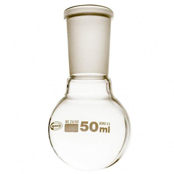 PYREX 50mL Round Bottom Boiling Flask with Short Neck and 24-40 Joint – 4320A-50 - View 1