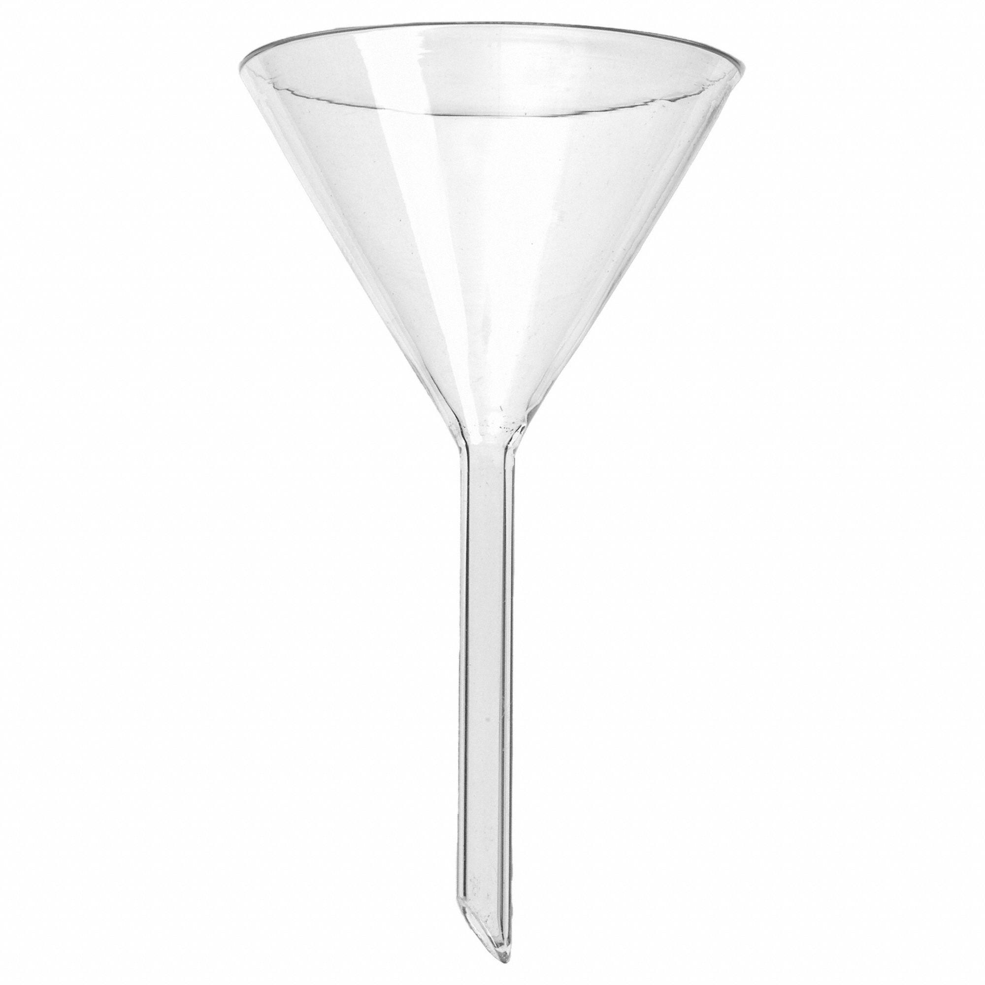 PYREX 65mm Plain Glass Laboratory Funnel with 60° Angle and Long Narrow Stem 6140-65 - View 1