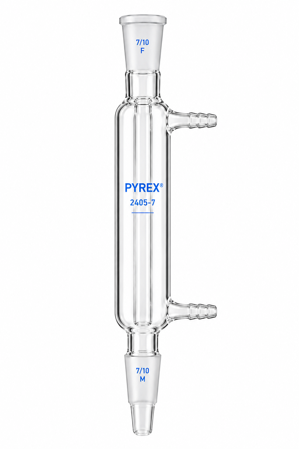 PYREX Jacketed Reflux Condenser with 7-10 Male and Female Joints - View 1