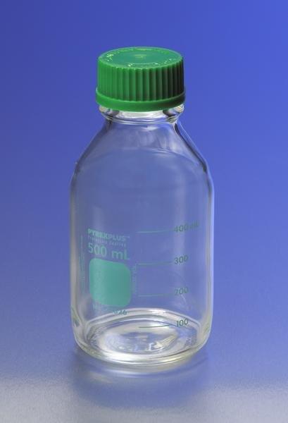PYREXPLUS 100mL PVC Coated Round Media Storage Bottle with GL45 Screw Cap 61626-100 - View 1