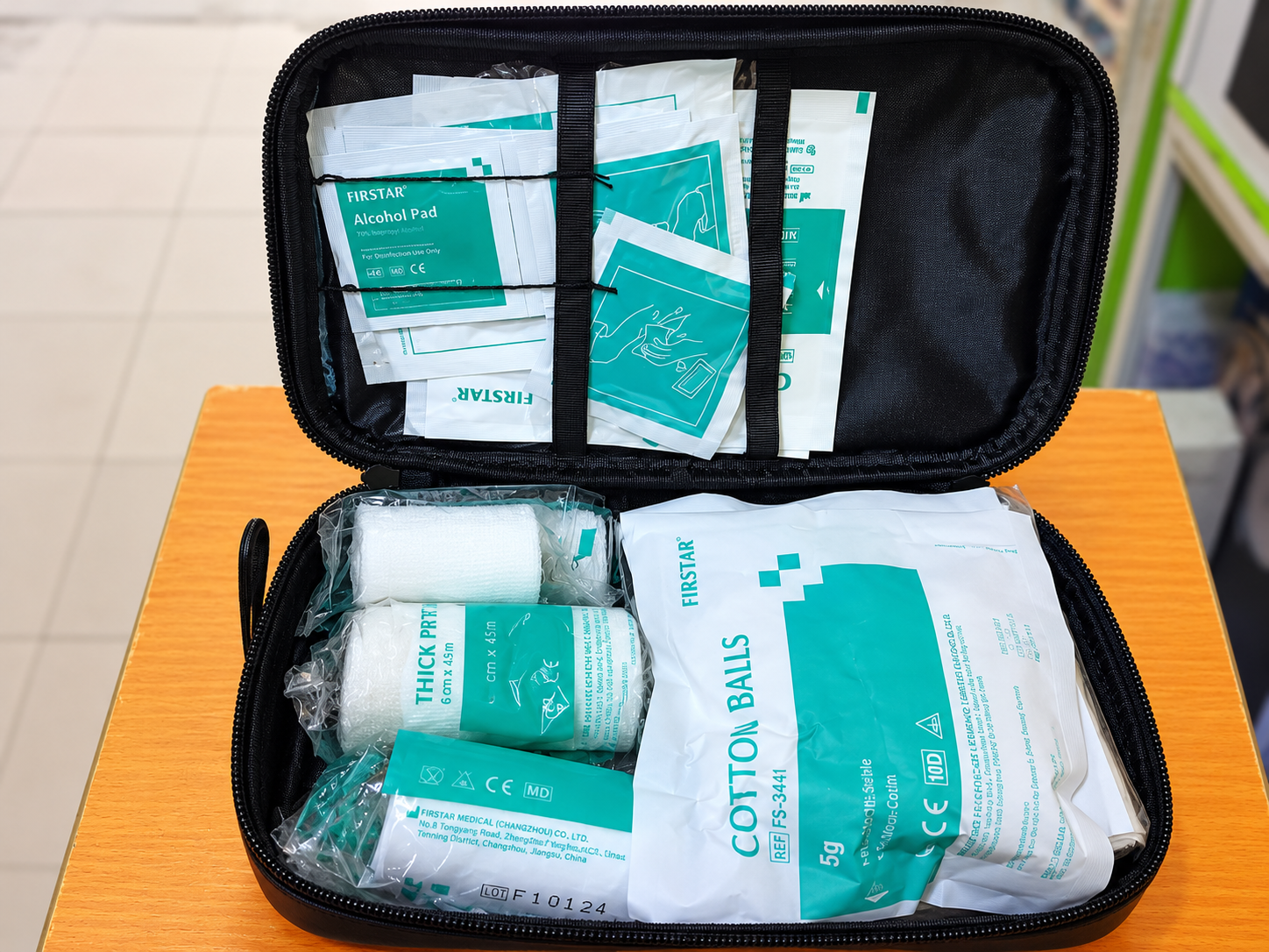 Portable Handheld First Aid Kit with Medical Supplies - View 1