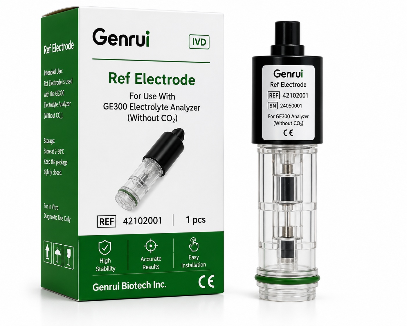 Genrui REF Reference Electrode for GE300 Electrolyte Analyzer - View 1