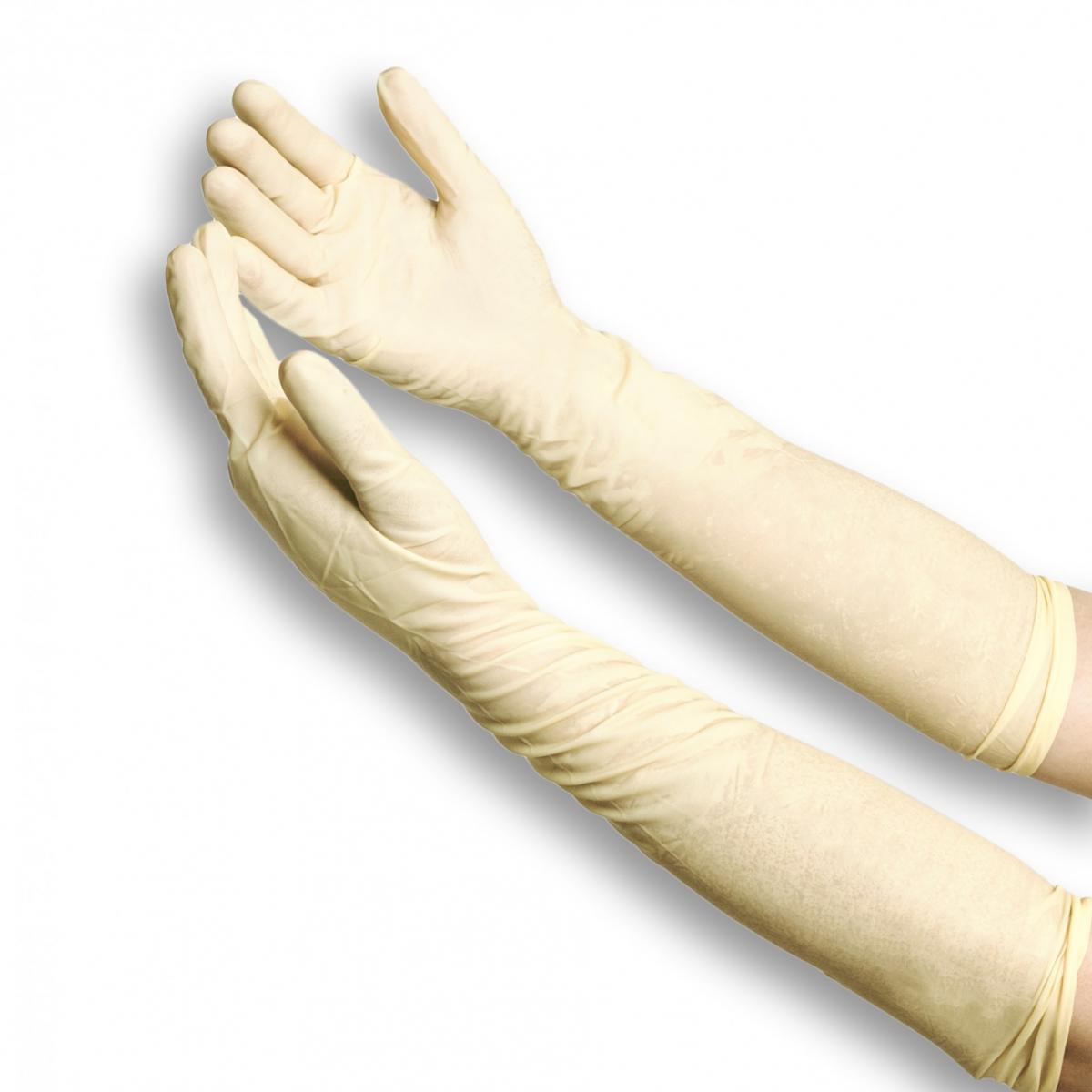 Sterile Elbow-Length Gynaecological Surgical Gloves – Latex - View 1