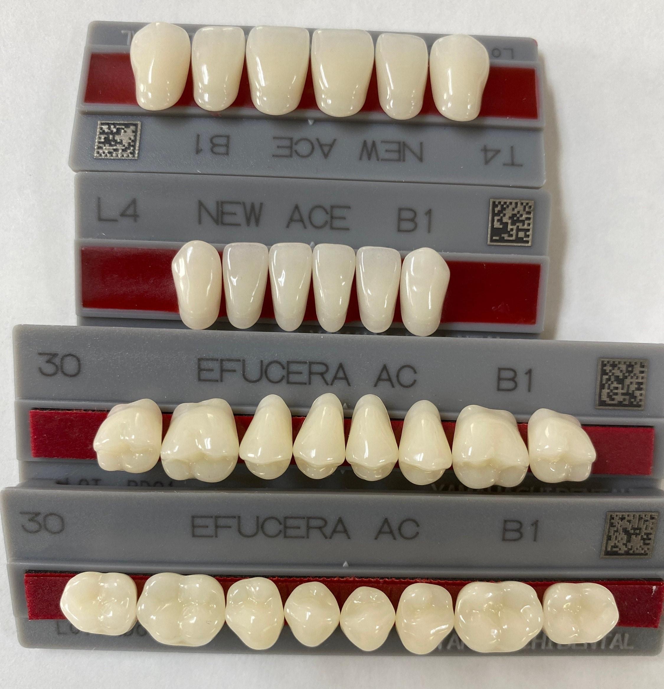 Stock Teeth B1 – Upper & Lower Anterior and Posterior Denture Teeth