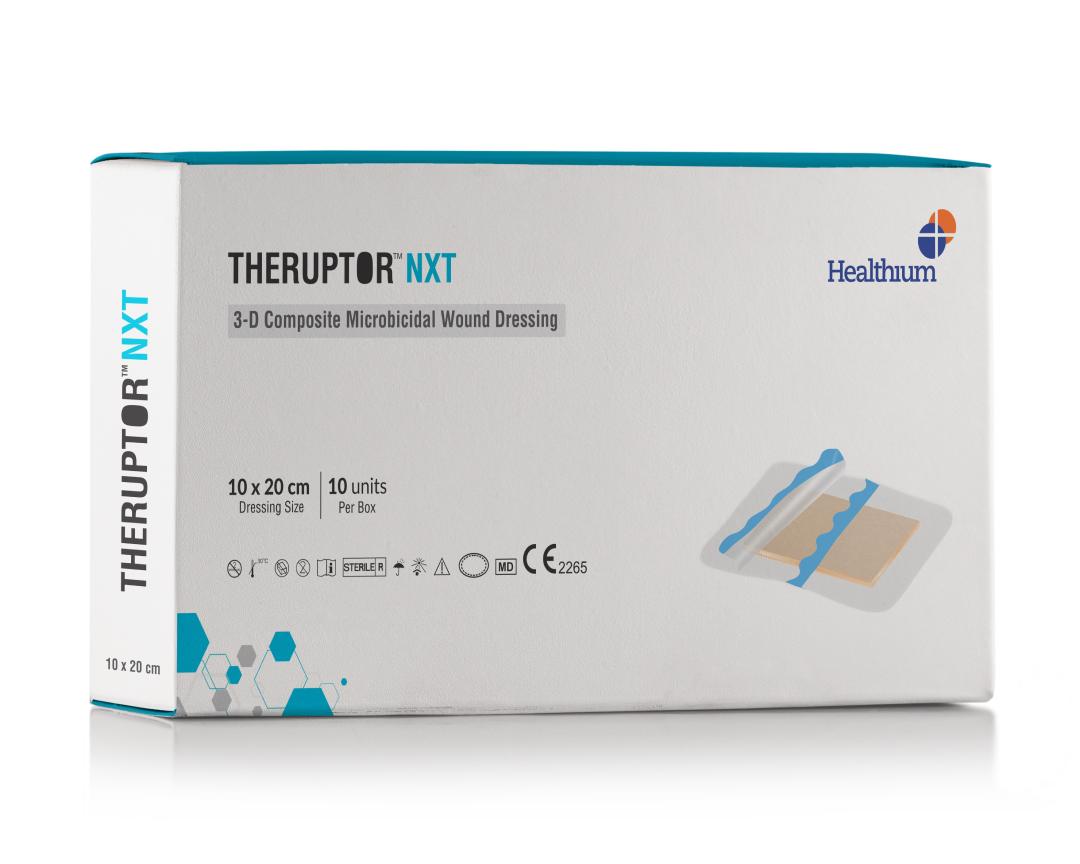THERUPTOR NXT 10 × 30cm 3D Microbicidal Non-Adherent Wound Dressing