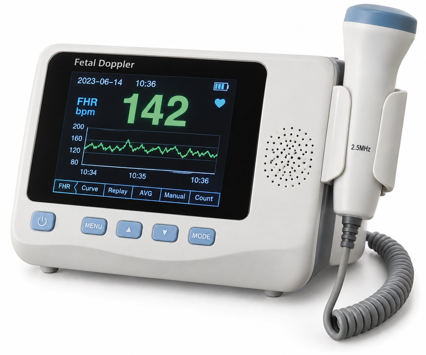 Table Top Fetal Doppler Monitor with OLED Display - View 1