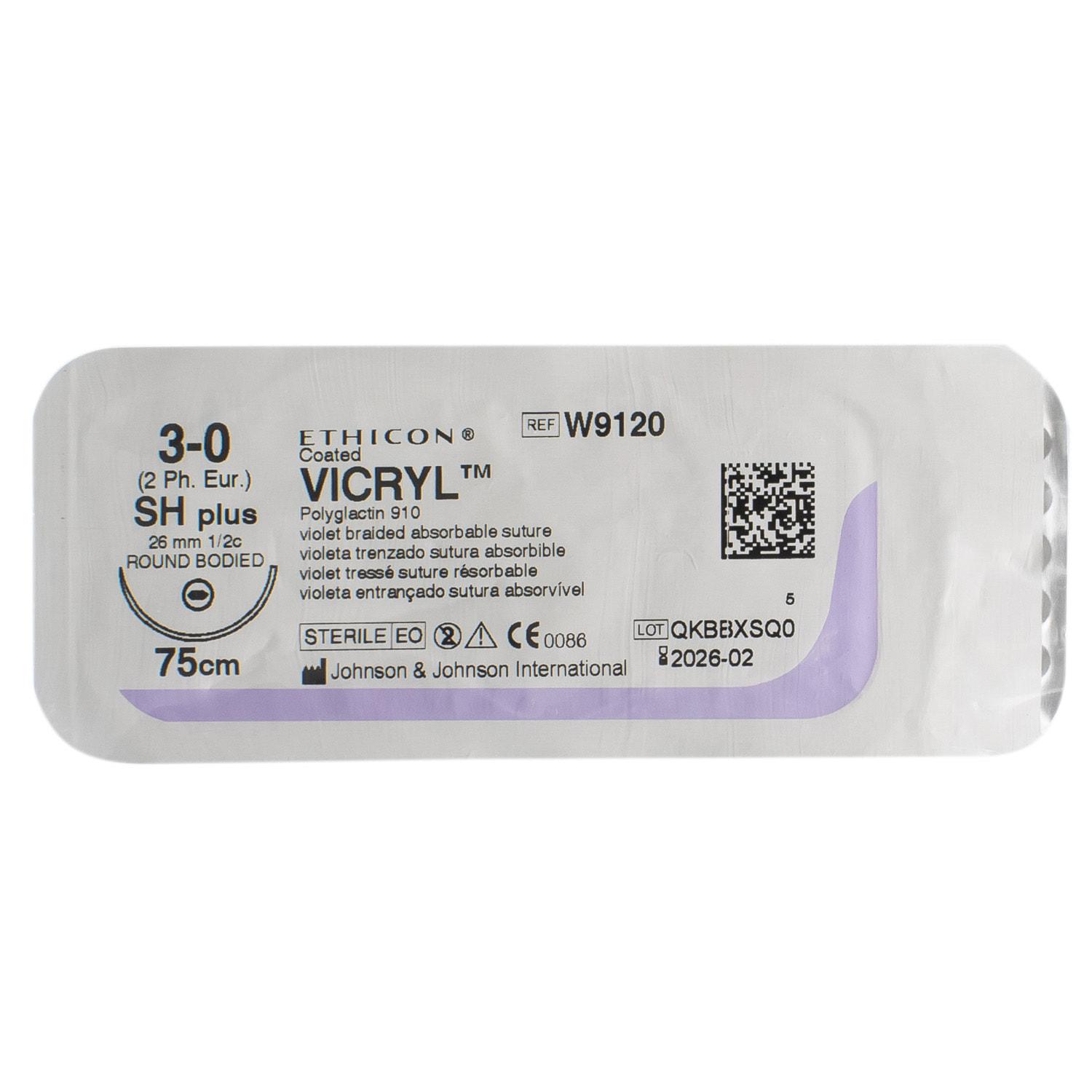 USYNTH USP 3-0 Surgical Suture – 70cm, 30mm 1-2 Circle Round Body Needle