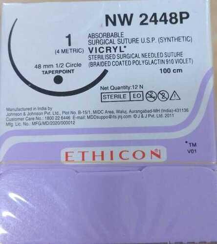 USYNTH Violet USP 1 Surgical Suture – 90cm, 48mm 1-2 Circle Round Body - View 1
