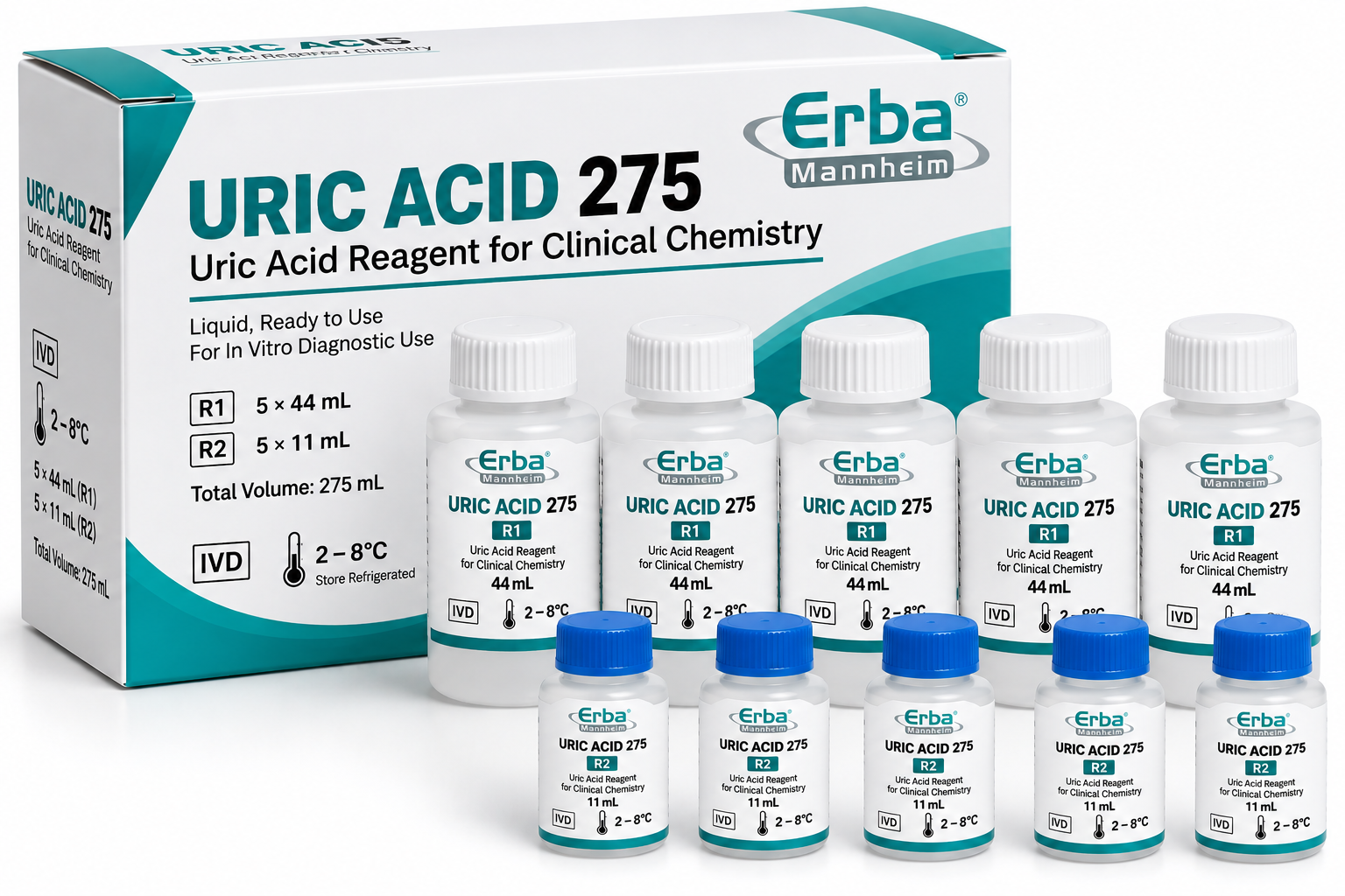 Uric Acid Liquid Reagent 275 mL – 2–8°C - View 1