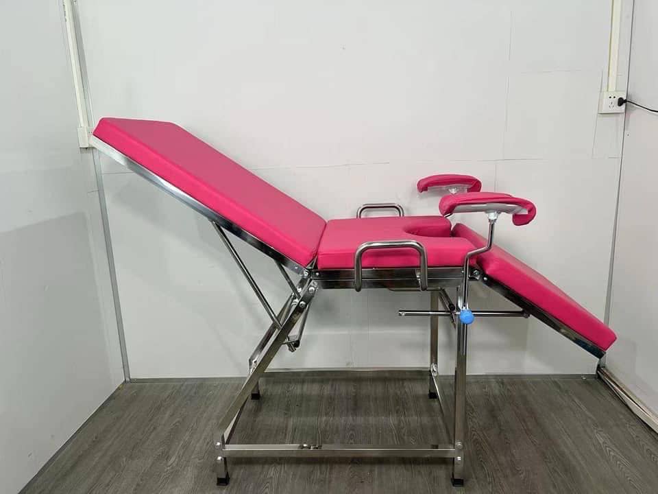 Manual 3-Section Gynecological Examination & Obstetric Delivery Table with Leg Supports - View 1