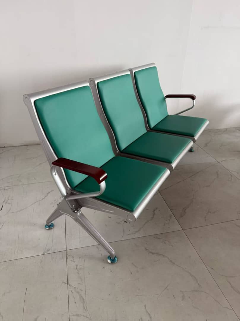 3-Seater Padded Hospital Waiting Chair with Armrests - View 1