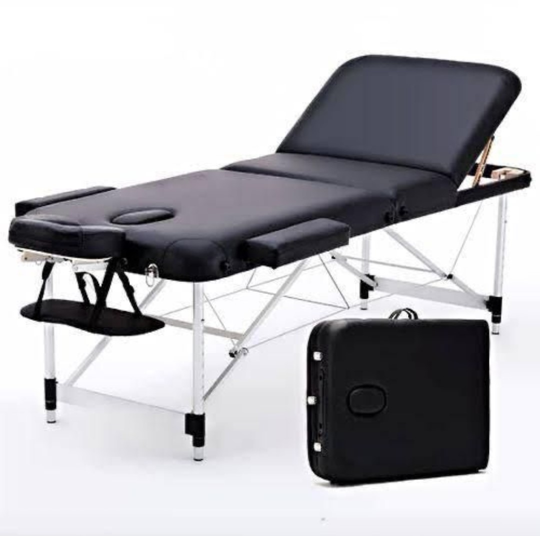 3-Section Portable Folding Physiotherapy Treatment Bed with Adjustable Backrest