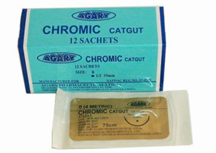 AGARY Chromic Catgut Suture 2/0 – 1/2 Circle 35mm - View 1
