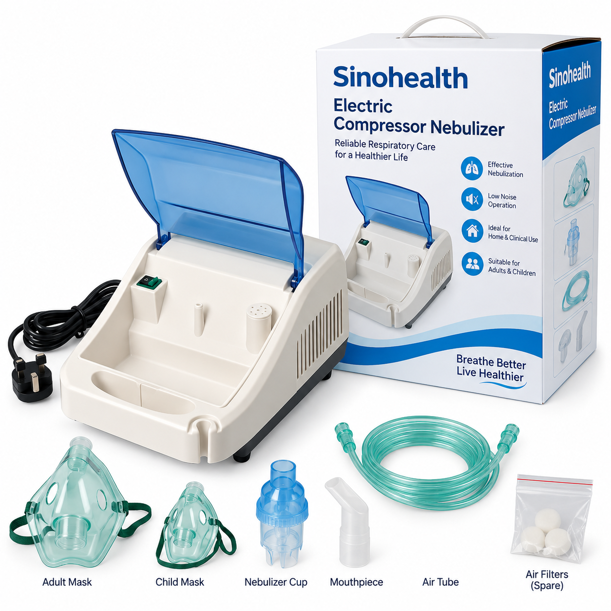 Sinohealth Electric Compressor Nebulizer – Adult & Child