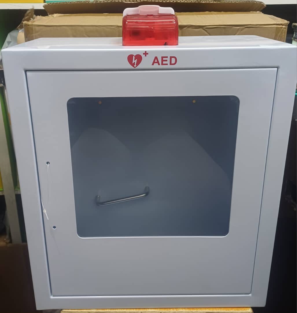 AED Emergency Defibrillator Cabinet with Alarm & Strobe Light - View 1
