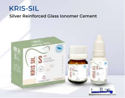 Denta Kris KRIS-SIL Silver Reinforced Glass Ionomer Cement 15g + 10ml
