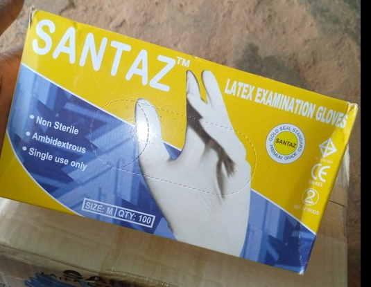 Santaz Latex Examination Gloves – Lightly Powdered, 100 Pieces - View 1